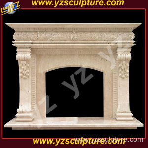 Travertine Marble French Stone Fireplace Mantel Surround